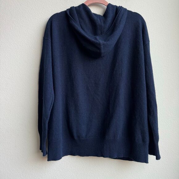 Charter Club Luxury Sweater 100% Cashmere Womens Blue Full Zip Up Hoodie Sz XL - Picture 5 of 5